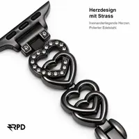 RPD Solène Bracelet Chaîne Coeur Femme pour Apple Watch 44/45/46/49mm - Noir – Bild 3
