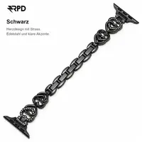 RPD Solène Chain Bracelet Heart Design Women for Apple Watch 44/45/46/49mm - Black – Bild 2