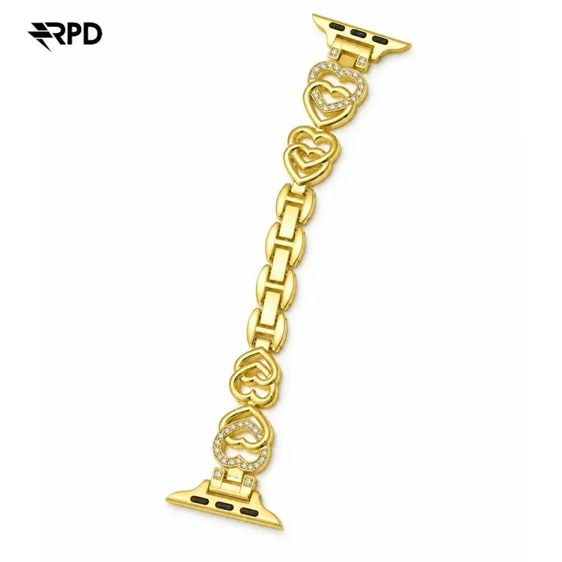 RPD Solène Chain Bracelet Heart Design Women for Apple Watch 44/45/46/49mm - Gold