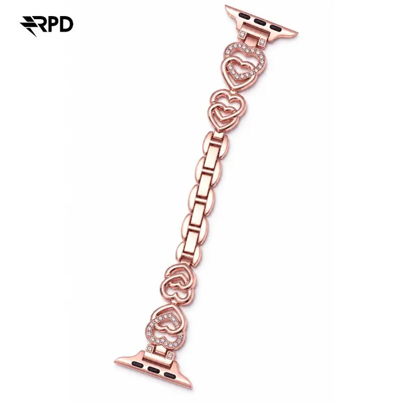 RPD Solène Chain Bracelet Heart Design Women for Apple Watch 44/45/46/49mm - Rose Gold