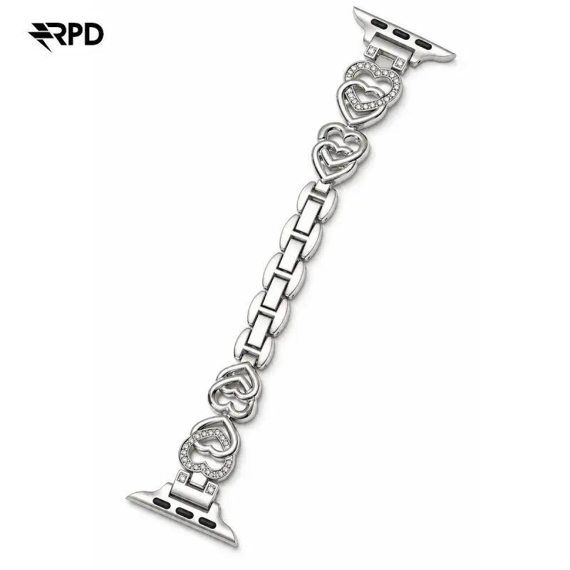 RPD Solène Gliederarmband Herz Design Damen für Apple Watch 44/45/46/49mm - Silber