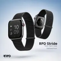 RPD Stride Trail Sportarmband Nylon Geflochten für Apple Watch 44/45/46/49mm - Schwarz – Bild 5
