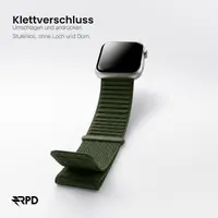 RPD Stride Trail Sportarmband Nylon Geflochten für Apple Watch 44/45/46/49mm - Tannengrün – Bild 3