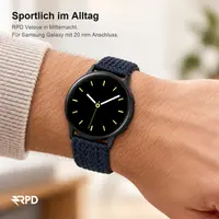 RPD Veloce Bracelet Sport Nylon Tressé Boucle pour Samsung Galaxy 20mm - Minuit – Bild 4