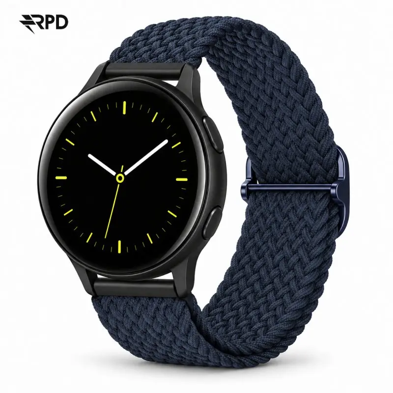 RPD Veloce Bracelet Sport Nylon Tressé Boucle pour Samsung Galaxy 20mm - Minuit