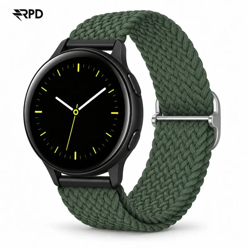 RPD Veloce Bracelet Sport Nylon Tressé Boucle pour Samsung Galaxy 20mm - Vert Olive