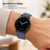 RPD Veloce Bracelet Sport Nylon Tressé Boucle pour Samsung Galaxy 22mm - Bleu Métallique – Bild 4