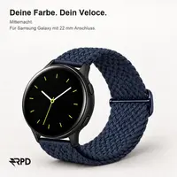 RPD Veloce Bracelet Sport Nylon Tressé Boucle pour Samsung Galaxy 22mm - Minuit – Bild 3