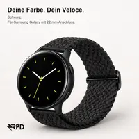 RPD Veloce Bracelet Sport Nylon Tressé Boucle pour Samsung Galaxy 22mm - Noir – Bild 3