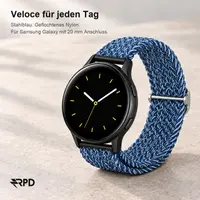 RPD Veloce Cinturino Sport Nylon Intrecciato Fibbia per Samsung Galaxy 20mm - Blu Metallico – Bild 5