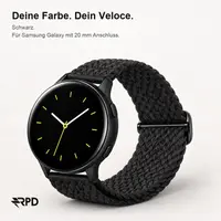 RPD Veloce Cinturino Sport Nylon Intrecciato Fibbia per Samsung Galaxy 20mm - Nero – Bild 3