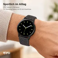 RPD Veloce Cinturino Sport Nylon Intrecciato Fibbia per Samsung Galaxy 22mm - Grigio Pietra – Bild 4