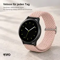 RPD Veloce Cinturino Sport Nylon Intrecciato Fibbia per Samsung Galaxy 22mm - Rosa Sabbia – Bild 5