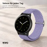 RPD Veloce Sport Strap Nylon Braided Slide Buckle for Samsung Galaxy 20mm - Lavender – Bild 5