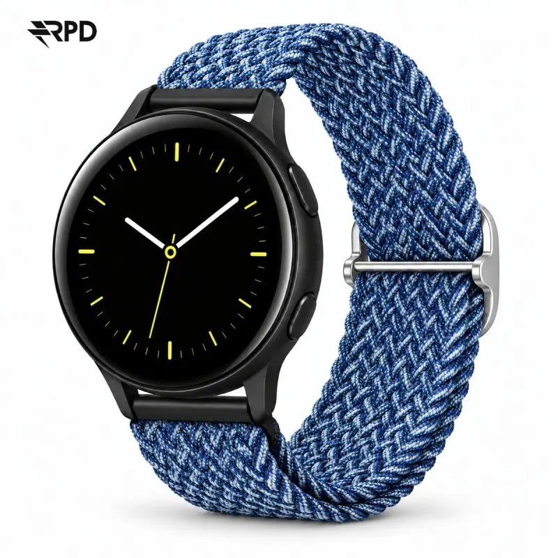 RPD Veloce Sport Strap Nylon Braided Slide Buckle for Samsung Galaxy 20mm - Metallic Blue