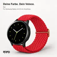 RPD Veloce Sport Strap Nylon Braided Slide Buckle for Samsung Galaxy 22mm - Red – Bild 3