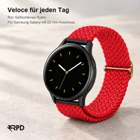 RPD Veloce Sport Strap Nylon Braided Slide Buckle for Samsung Galaxy 22mm - Red – Bild 5