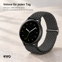RPD Veloce Sport Strap Nylon Braided Slide Buckle for Samsung Galaxy 22mm - Stone Grey – Bild 5