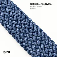 RPD Veloce Sportarmband Nylon Geflochten Schiebeschnalle für Samsung Galaxy 20mm - Stahlblau – Bild 2