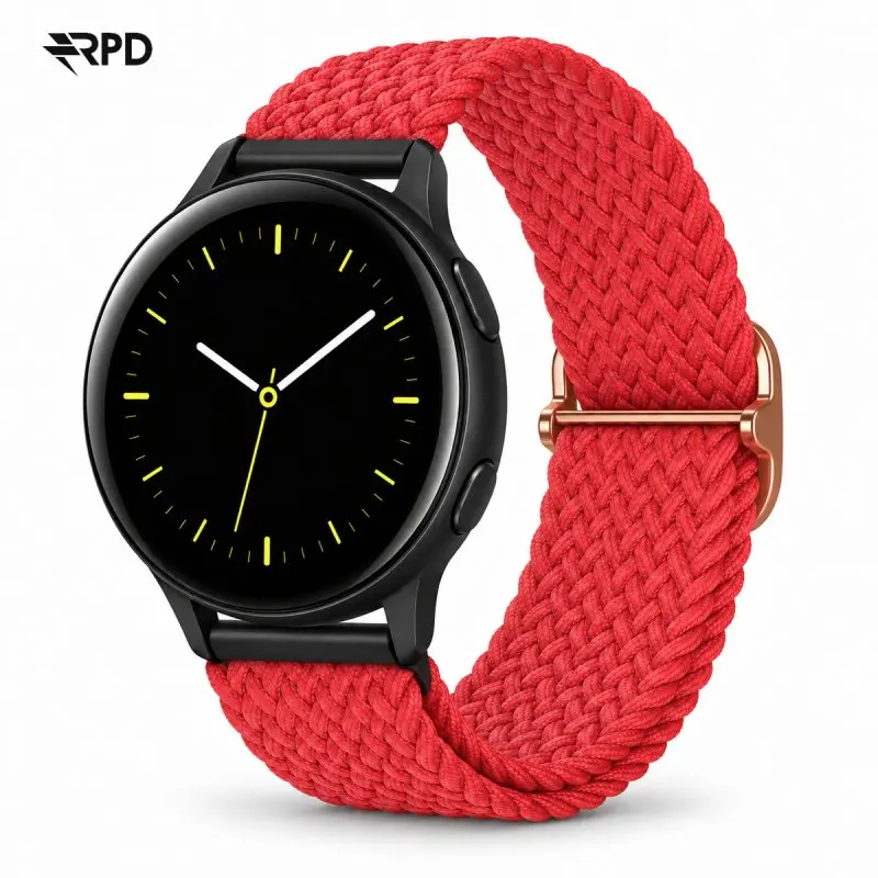 RPD Veloce Sportarmband Nylon Geflochten Schiebeschnalle für Samsung Galaxy 22mm - Rot