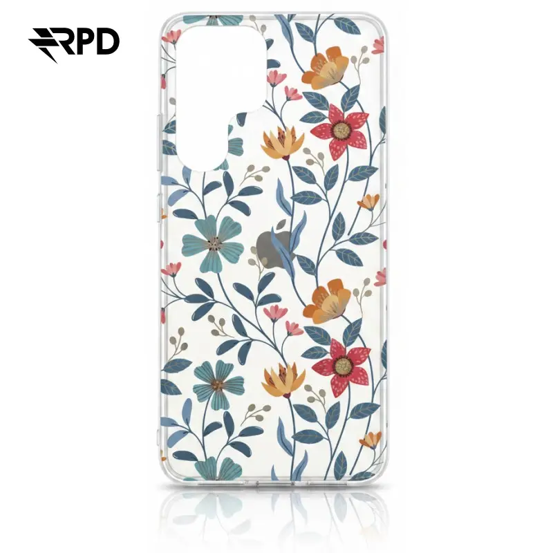 S23 Ultra - Blumenhülle mit blauen Lianen und roten Blumen