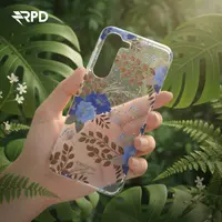 Samsung Galaxy 23 - Flower case with golden details and blue flowers. – Bild 2