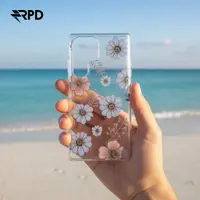 Samsung Galaxy 23 Ultra - Blumenhülle mit Pastellpinken & blauen Blumen – Bild 2
