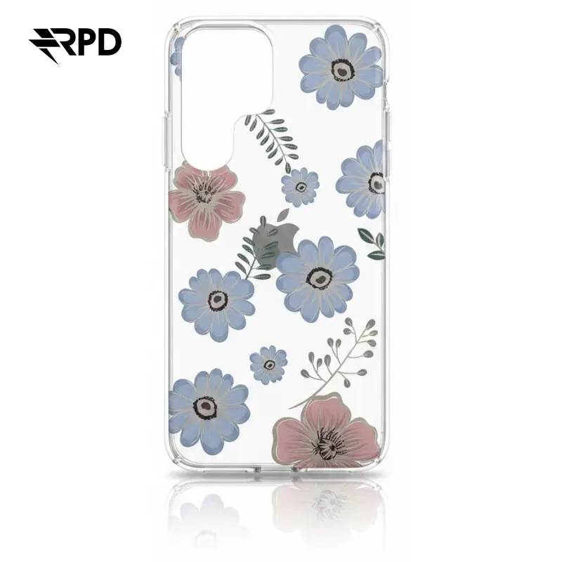 Samsung Galaxy 23 Ultra - Blumenhülle mit Pastellpinken & blauen Blumen