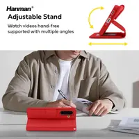 Samsung Galaxy A26 (2025) - Hanman Mill Flip Case mit 3 Kartenfächern, rot – Bild 5