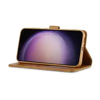 Samsung Galaxy A57 - LC.IMEEKE Custodia a portafoglio con 3 scomparti per carte e chiusura magnetica, marrone chiaro/arancione – Bild 3