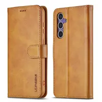 Samsung Galaxy A57 - LC.IMEEKE Custodia a portafoglio con 3 scomparti per carte e chiusura magnetica, marrone chiaro/arancione – Bild 1