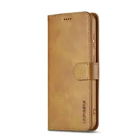 Samsung Galaxy A57 - LC.IMEEKE Wallet Etui mit 3 Kartenfächern & Magnetverschluss, hellbraun/orange – Bild 6