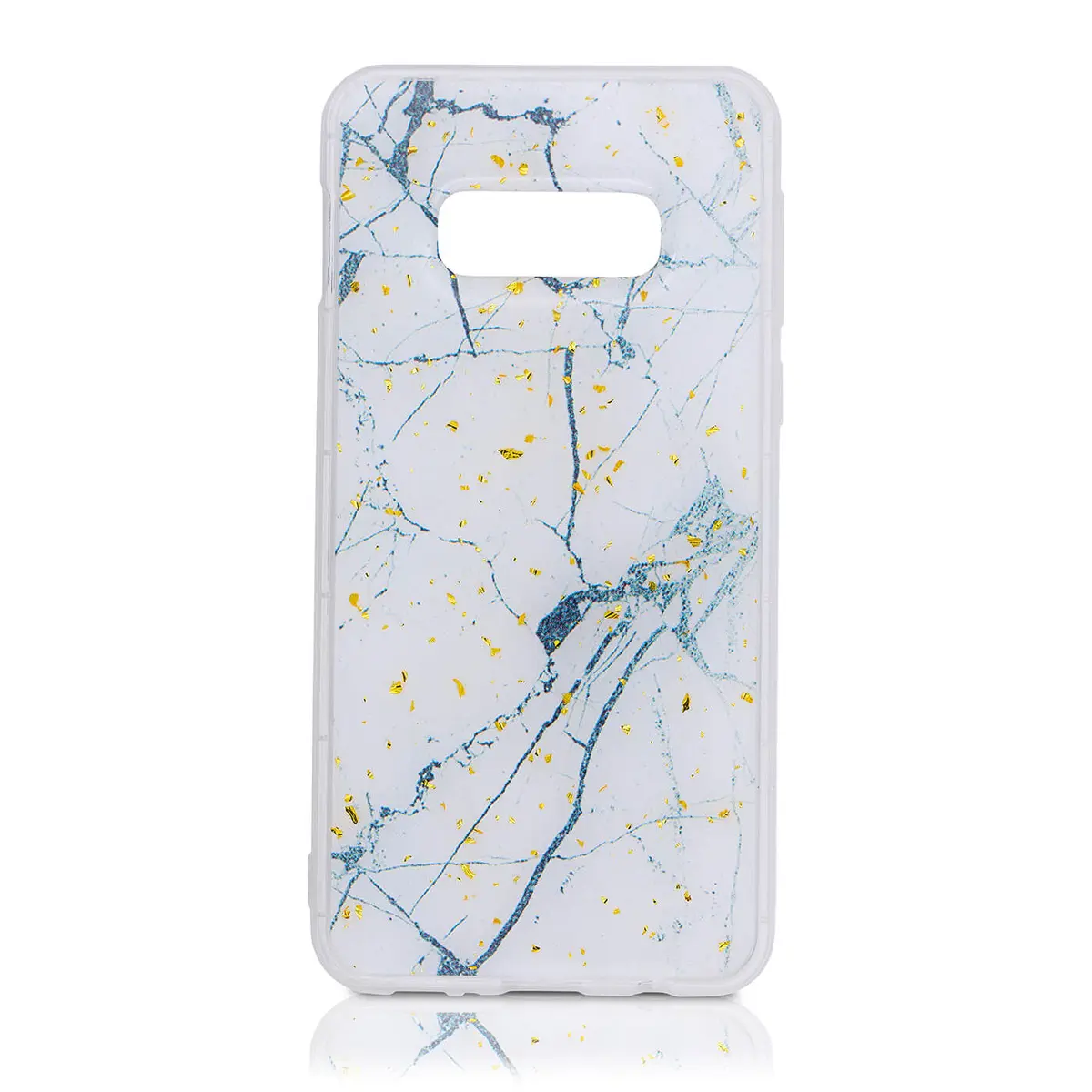Samsung Galaxy S10e - White Marble & Gold flakes
