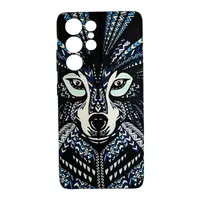 Samsung Galaxy S21 - Custodia Luxo in TPU con design Aztec Blue Fox, nero/blu – Bild 1