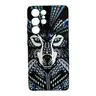 Samsung Galaxy S21 - Etui TPU Luxo avec design Aztec Blue Fox, noir/bleu