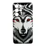 Samsung Galaxy S21 Ultra - Luxo Backcase White Wolf con occhi rossi e motivo a lupo, bianco/grigio