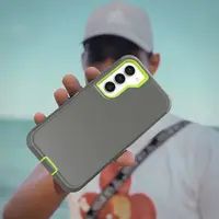 Samsung Galaxy S22 - Outdoor Defender Case Grau/Grün – Bild 1