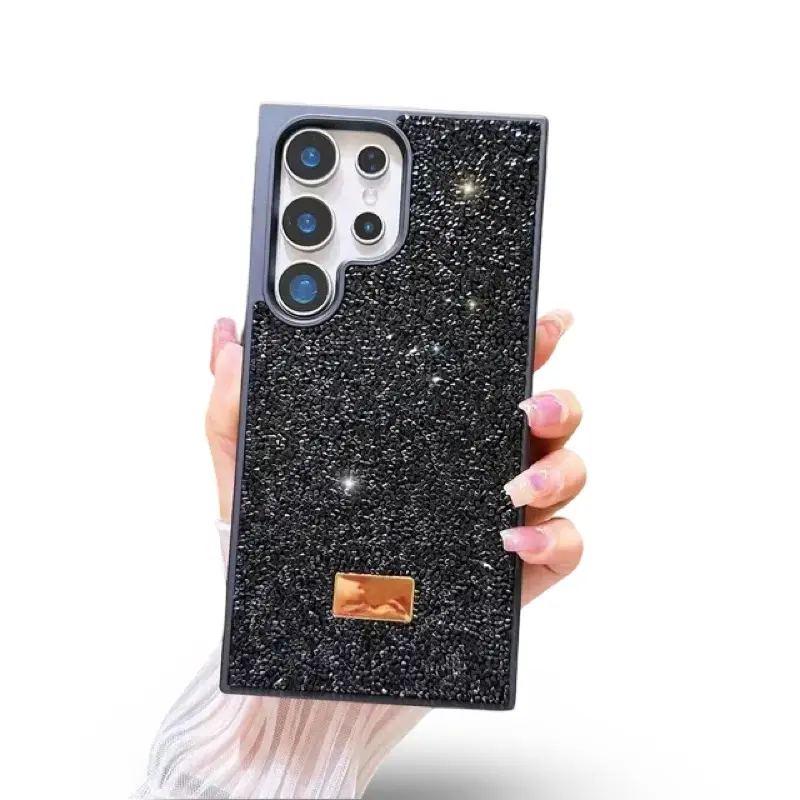 Samsung Galaxy S23 - Custodia in plastica glitterata Diamonds in nero
