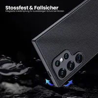 Samsung Galaxy S23 Ultra - Robustes TPU-Case mit Carbon-Optik, Schwarz – Bild 6