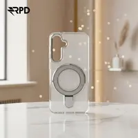 Samsung Galaxy S24 - Étui à support MagSafe avec anneau scintillant, argenté, backcase en plastique résistant – Bild 2