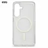 Samsung Galaxy S24 - MagSafe en TPU, transparent avec des paillettes blanches