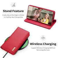 Samsung Galaxy S25 - DUX Hivo Series Flip Case, Rot, Kunstleder – Bild 5