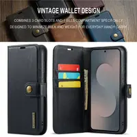 Samsung Galaxy S25 FE - DG.MING Flip Case, 3 card slots, magnetic closure, leather look, black – Bild 2