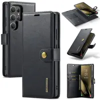 Samsung Galaxy S25 FE - DG.MING Flip Case, 3 compartiments pour cartes, fermeture magnétique, aspect cuir, noir – Bild 1