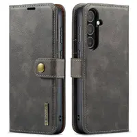 Samsung Galaxy S25 FE - DG.MING Flip Case, 3 Kartenfächer, Magnetverschluss, Leder-Optik, Grau – Bild 1