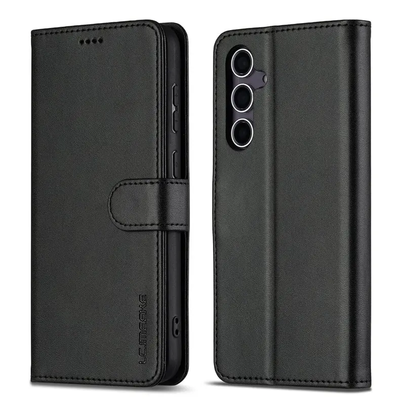 Samsung Galaxy S26 Plus - LC.IMEEKE Custodia a portafoglio con 3 scomparti per carte e chiusura magnetica, nero