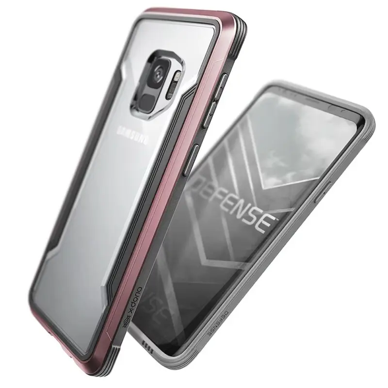 Samsung Galaxy S9, Raptic/X-Doria Defense Shield series, transparent with pink frame