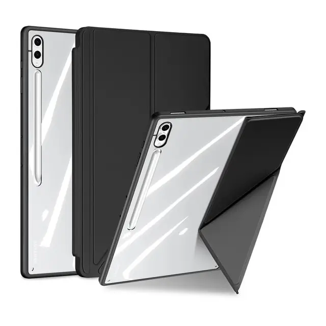 Samsung Galaxy Tab S9 FE Plus / S9 Plus / S10 Plus - Serie Dux Ducis Magi, custodia flip agganciabile, nera