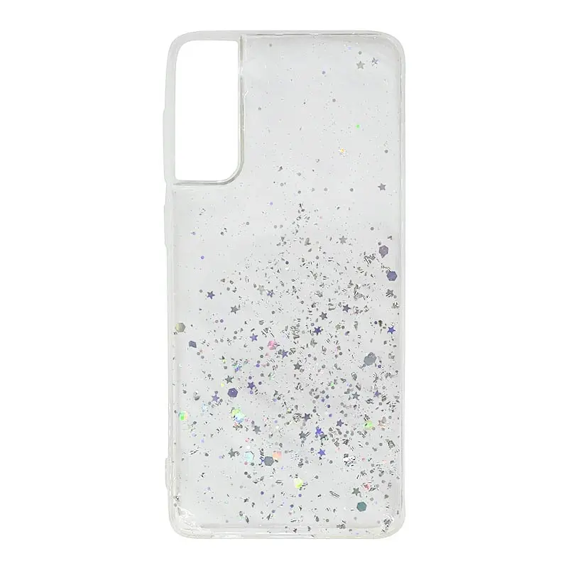 Samsung S21 plus bling argento stelle custodia trasparente