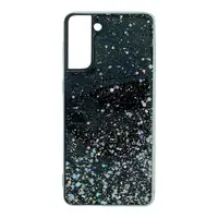 Samsung S21 Plus bling silber stars black case – Bild 1